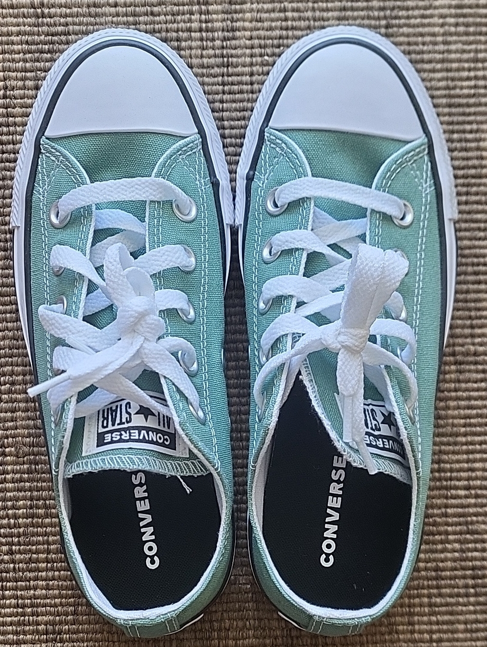 Converse Kids Low Top Sneakers in Mint Green and White